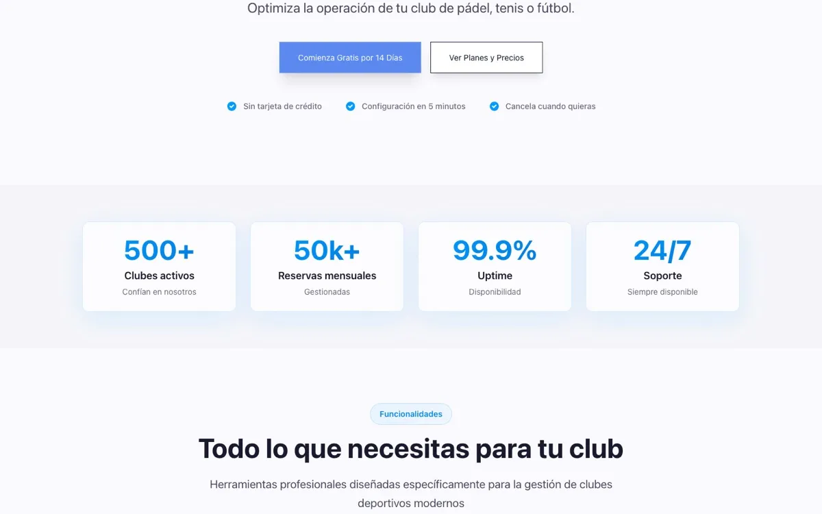 COURT Pro — gestión de clubes deportivos