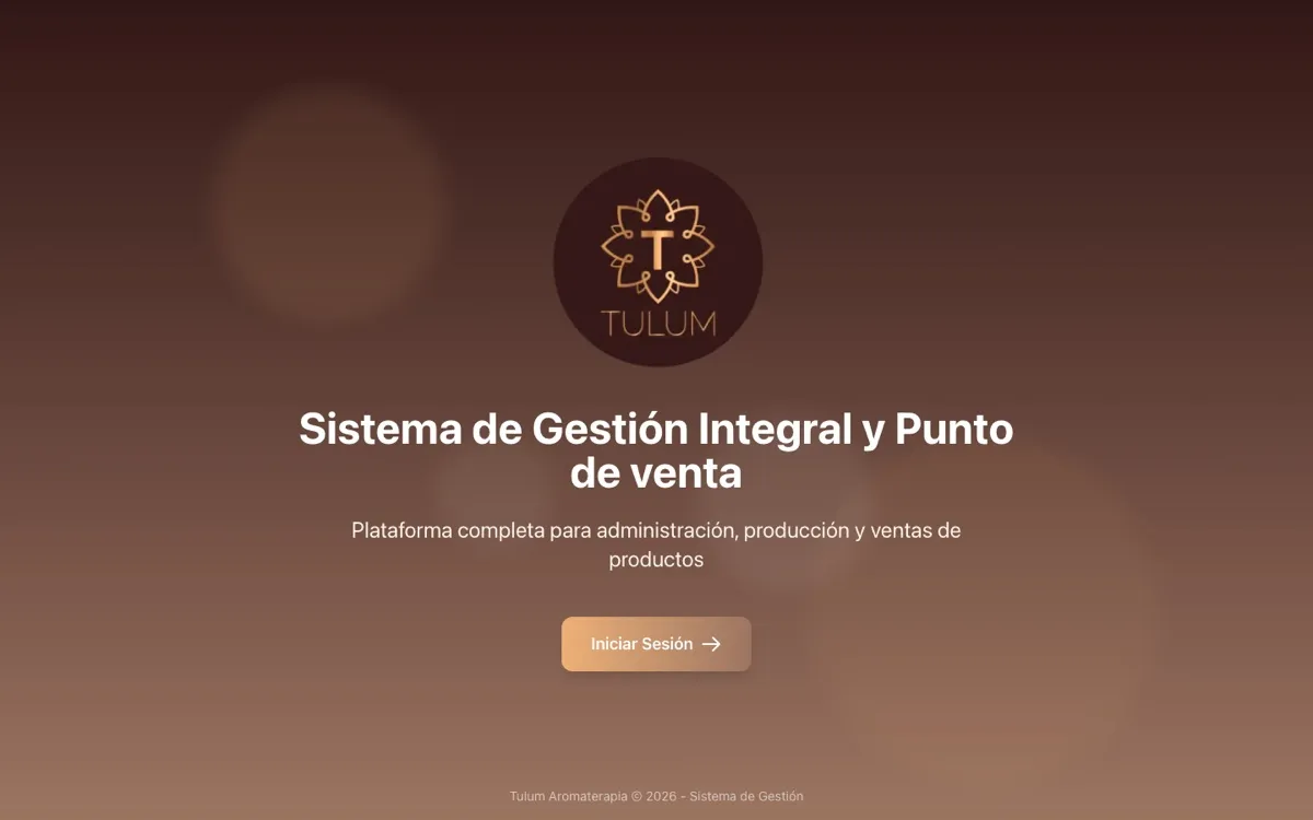 Tulum Aromaterapia — sistema de gestión y punto de venta